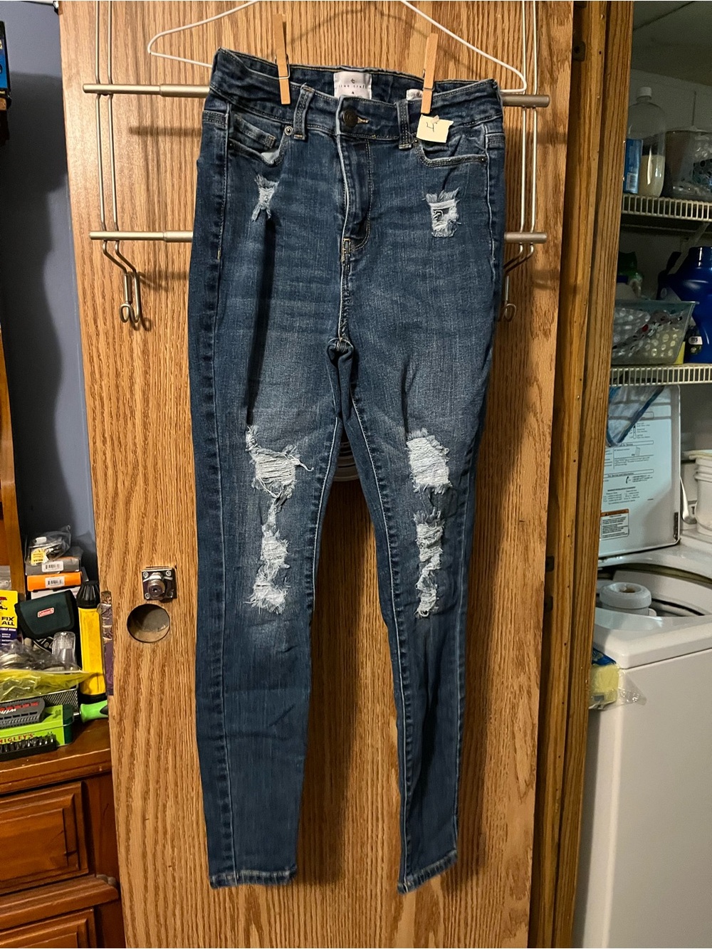 True Craft Distressed Navy Blue Skinny Jeans - Women's
